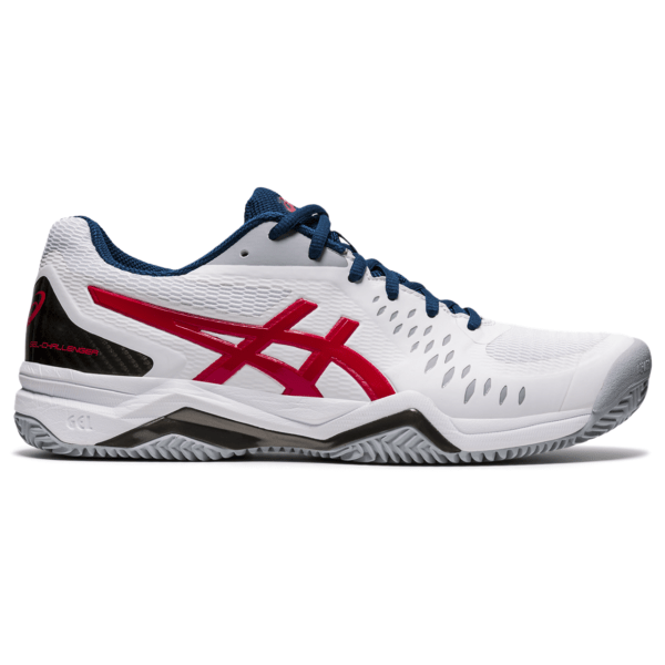 Meeste tennisejalats Asics Gel-Challenger 12 Clay M 2021 (White/Classic Red)