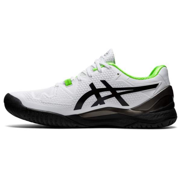 Meeste tennisejalats Asics Gel-Resolution 8 M 2021 (White/Green Gecko)