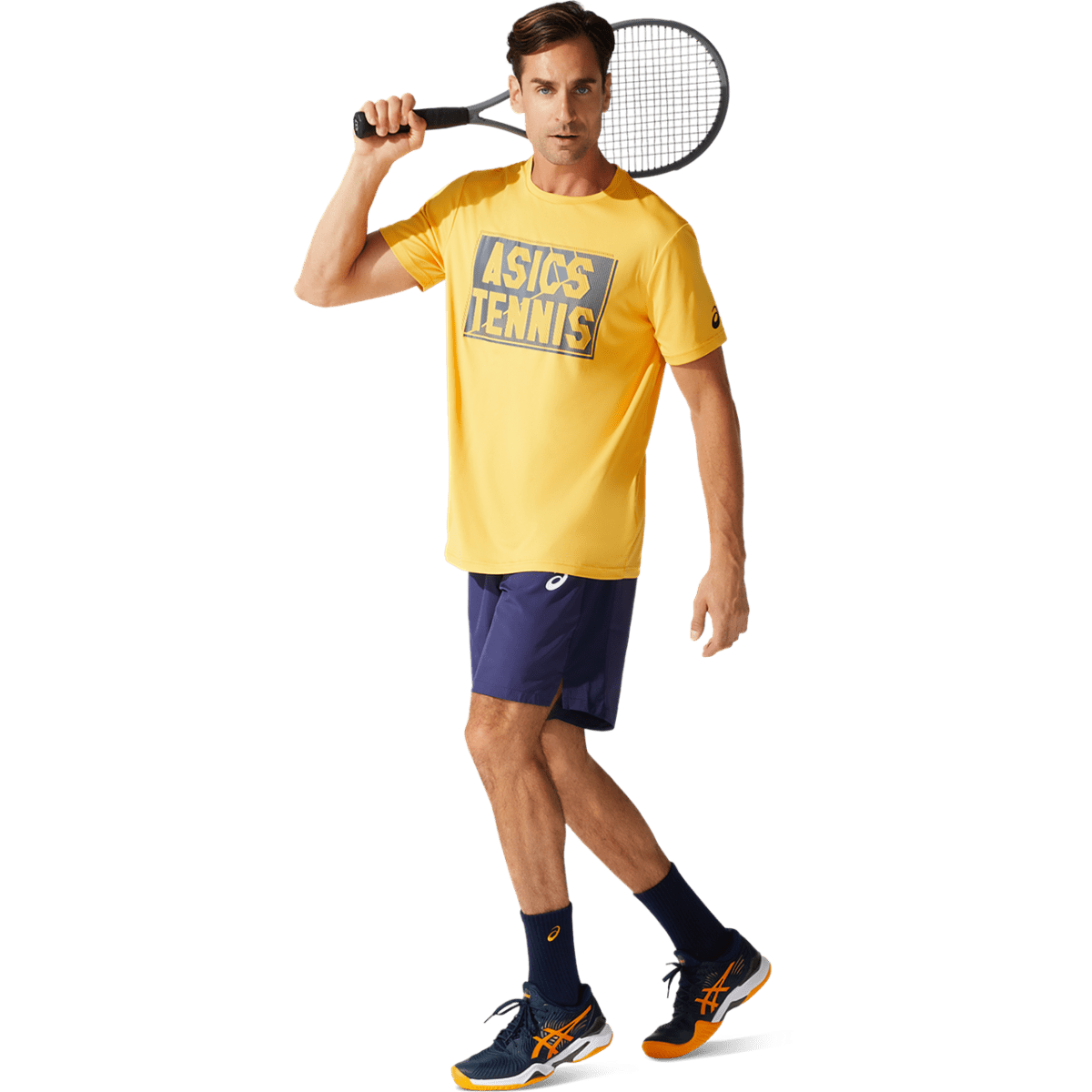 Meeste tennisesärk Asics Court Graphic Tee M 2020 (Tiger Yellow)