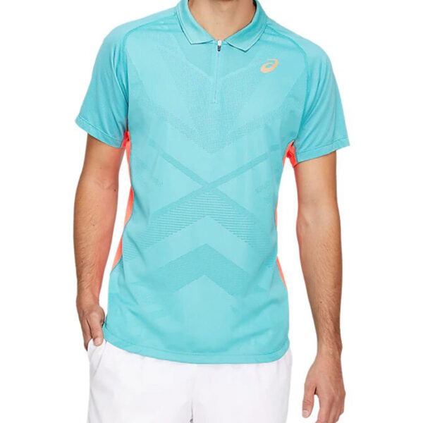 Meeste tennisesärk Asics Tennis Polo Shirt M 2020 (Techno Cyan)