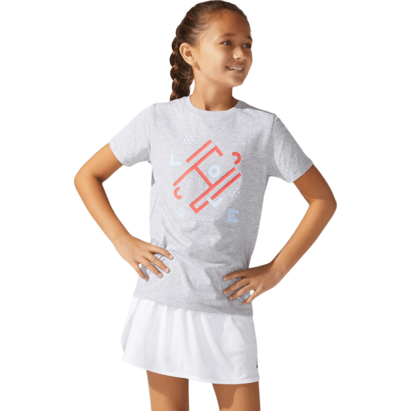 Laste treeningsärk Asics Tennis Tee G 2021 (Mid Grey Heather)